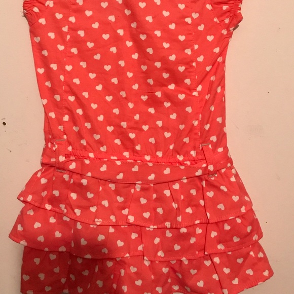 Precious Orange & White Heart Belted Dress - Picture 2 of 4